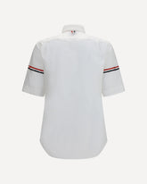 Short-sleeve Shirt with contrast stripes - WHITE | Base Blu