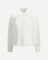 Camicia in tulle con fusciacca - BIANCO | Base Blu