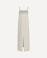 Long silk Dress with monili chain - WHITE | Base Blu