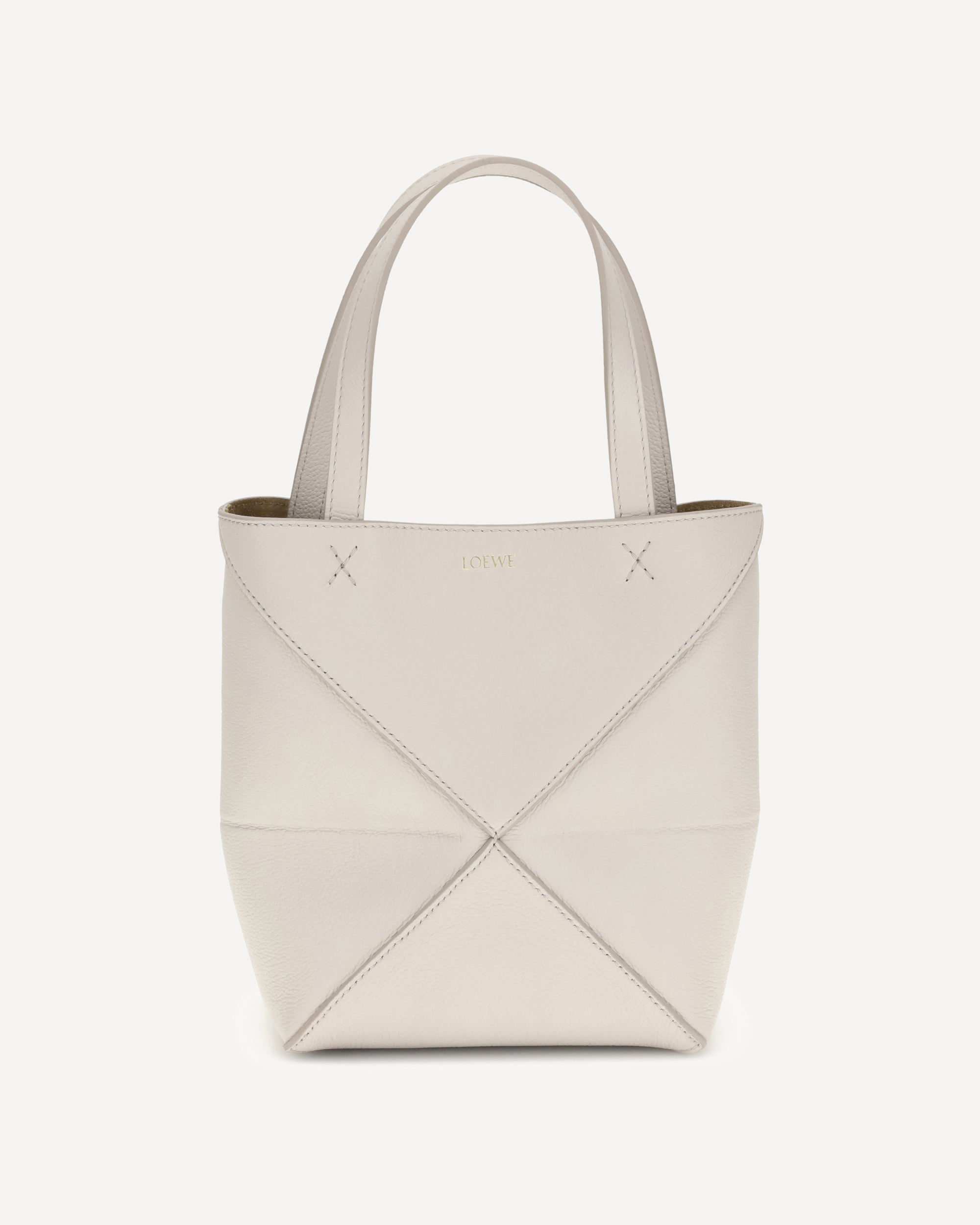 LOEWE Puzzle Fold mini Tote Bag WHITE | Base Blu