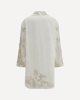 Embroidered A-line Coat - WHITE | Base Blu