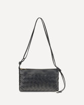 Pouch in pelle intrecciata - NERO | Base Blu