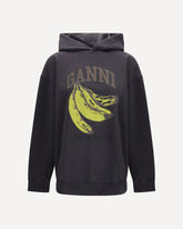 Felpa con stampa banana e cappuccio - NERO | Base Blu