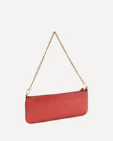 Horizontal Flat leather Shoulder Bag - RED | Base Blu