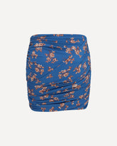 Draped floral-print swim Mini Skirt - BLUE | Base Blu