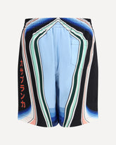 Shorts in seta Graphic Mountain  - MULTICOLORE | Base Blu