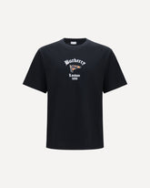 Check cotton T-shirt - BLACK | Base Blu