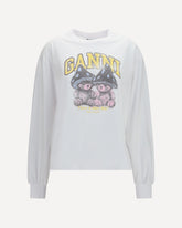 Teddy Mushroom long-sleeve cotton T-shirt - WHITE | Base Blu