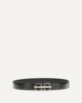 Reversible and adjustable Gancini Belt - BLACK | Base Blu