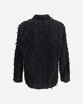 Wes Shirt with fringed Cotton - BLACK | Base Blu
