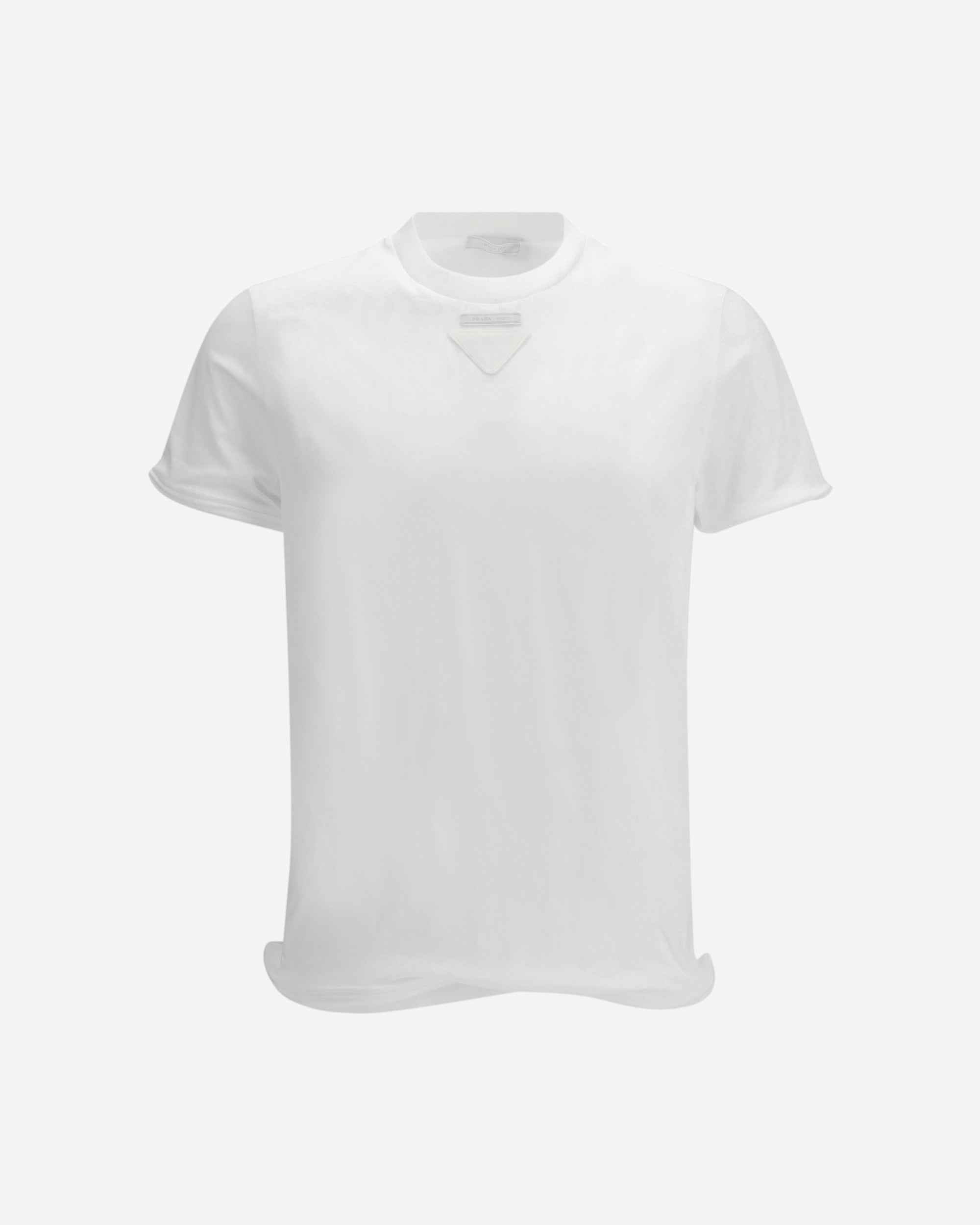 PRADA Mouldable cotton T-shirt WHITE | Base Blu