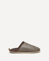 Mules in mesh con strass  - MARRONE | Base Blu