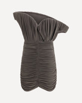 Asymmetrical petal mini Dress - BROWN | Base Blu