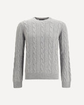 Braided-effect crewneck Sweater - GREY | Base Blu
