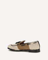 Two-tone bouclé-effect Loafers - BEIGE | Base Blu
