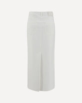Rona Denim midi Skirt - WHITE | Base Blu