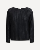 Rib-knit crew-neck Sweater - BLACK | Base Blu