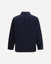 Cassandre Overshirt in gabardine with logo - BLUE | Base Blu