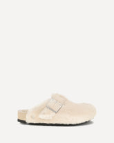 Boston shearling Mules with regular fit - CREAM | Base Blu