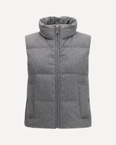 Padded cashmere and water-repellent fabric Vest - GREY | Base Blu