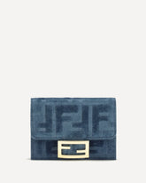Trifold Wallet with FF monogram in jacquard - BLUE | Base Blu