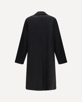 Short double-breasted wool and alpaca Coat - BLACK | Base Blu