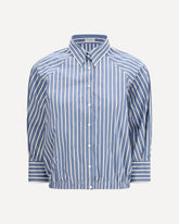 Camicia in popeline riga Shadow - AZZURRO | Base Blu