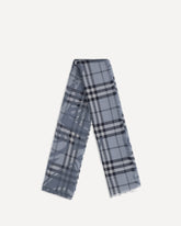 Knight Check wool and silk Scarf - LIGHT BLUE | Base Blu