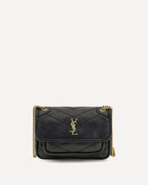 Mini Niki leather Shoulder Bag - BLACK | Base Blu