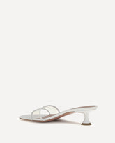 Andreea Glass Mule Sandals - WHITE | Base Blu