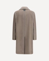 Single-breasted brushed cotton-blend fustian Coat - KHAKI  | Base Blu
