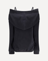 Felpa in cotone con spalle a vista - NERO | Base Blu