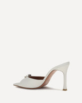 Camelia leather Mule Sandals - WHITE | Base Blu