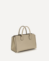Small Antigona Catchall glossy grained leather Handbag - BEIGE | Base Blu