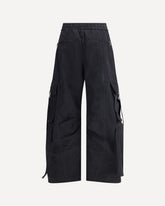 Waxed faille cargo Pants - BLACK | Base Blu