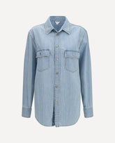 Sky Bleached oversize denim Shirt - LIGHT BLUE | Base Blu