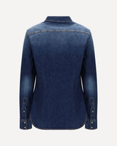 Lightweight denim Western long sleeve Shirt - BLUE | Base Blu