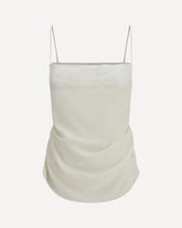 Draped silk Top with lace trim - CREAM | Base Blu