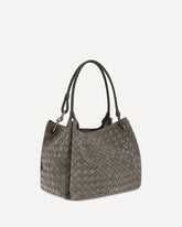 Borsa a Spalla Parachute in pelle scamosciata - KAKI  | Base Blu