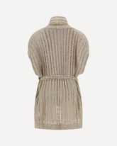 Perforated Cardigan with sequins - BEIGE | Base Blu