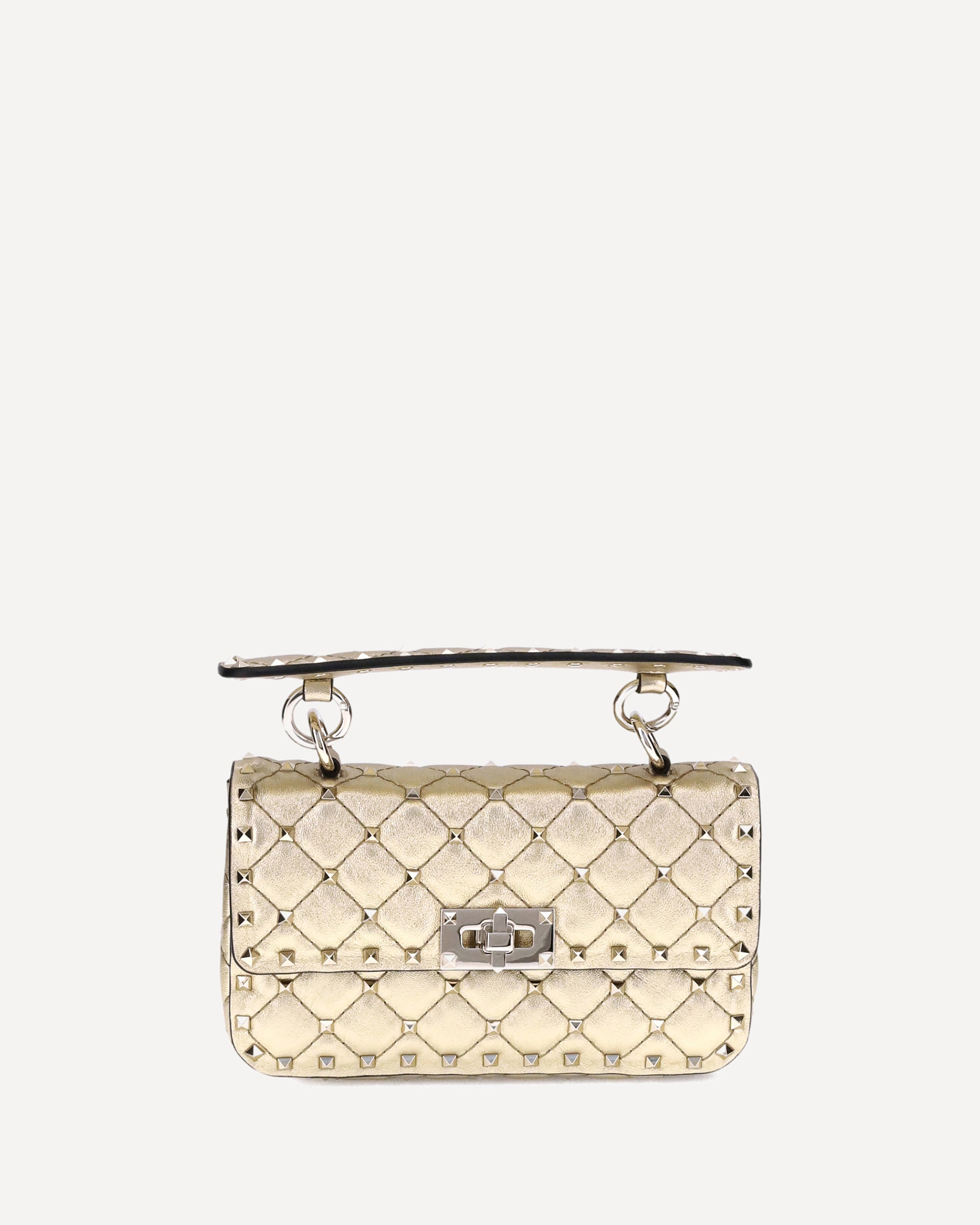VALENTINO GARAVANI Rockstud Spike small Shoulder Bag GOLD VALENTINO GARAVANI Rockstud Spike small Shoulder Bag GOLD