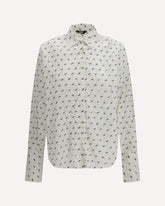 Camicia in sangallo con ricamo logo all-over - BIANCO | Base Blu