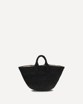 Raffia Handbag - BLACK | Base Blu