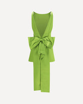 Satin Dress with back bow - GREEN | Base Blu