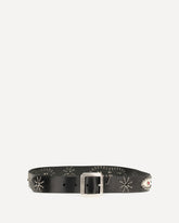 American Belt with colored stone embellishments - BLACK | Base Blu