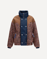 Kate tweed puffer Jacket - MULTICOLOUR | Base Blu