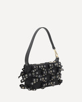 Denim Butterfly Bow Shoulder Bag - BLACK | Base Blu