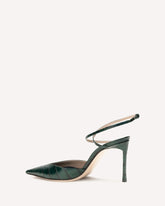 Crocodile-print leather Pumps - GREEN | Base Blu
