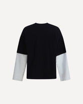 Over T-Shirt in cotton jersey with perforated logo - BLACK | Base Blu