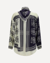 Banderra silk Shirt with scarf - BLUE | Base Blu